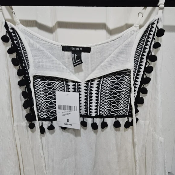 ⚡ 2 for $5 - Forever 21 Black and White Boho Dress - Picture 2 of 7